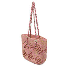 将图像加载到图库查看器中，CHANEL Small Shopping Bag PinkAS4714 Raffia Leather
