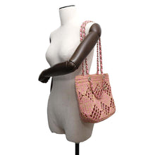 将图像加载到图库查看器中，CHANEL Small Shopping Bag PinkAS4714 Raffia Leather
