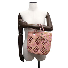 将图像加载到图库查看器中，CHANEL Small Shopping Bag PinkAS4714 Raffia Leather
