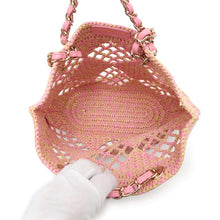 将图像加载到图库查看器中，CHANEL Small Shopping Bag PinkAS4714 Raffia Leather
