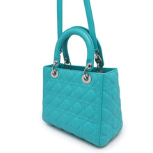 Load image into Gallery viewer, Dior Lady Dior 2WAYHandbag Turquise BlueCAL44551 Lambskin Size Medium
