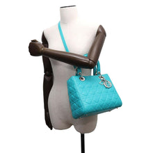 Load image into Gallery viewer, Dior Lady Dior 2WAYHandbag Turquise BlueCAL44551 Lambskin Size Medium
