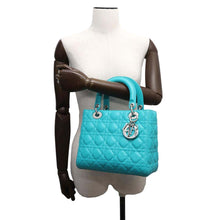 Load image into Gallery viewer, Dior Lady Dior 2WAYHandbag Turquise BlueCAL44551 Lambskin Size Medium
