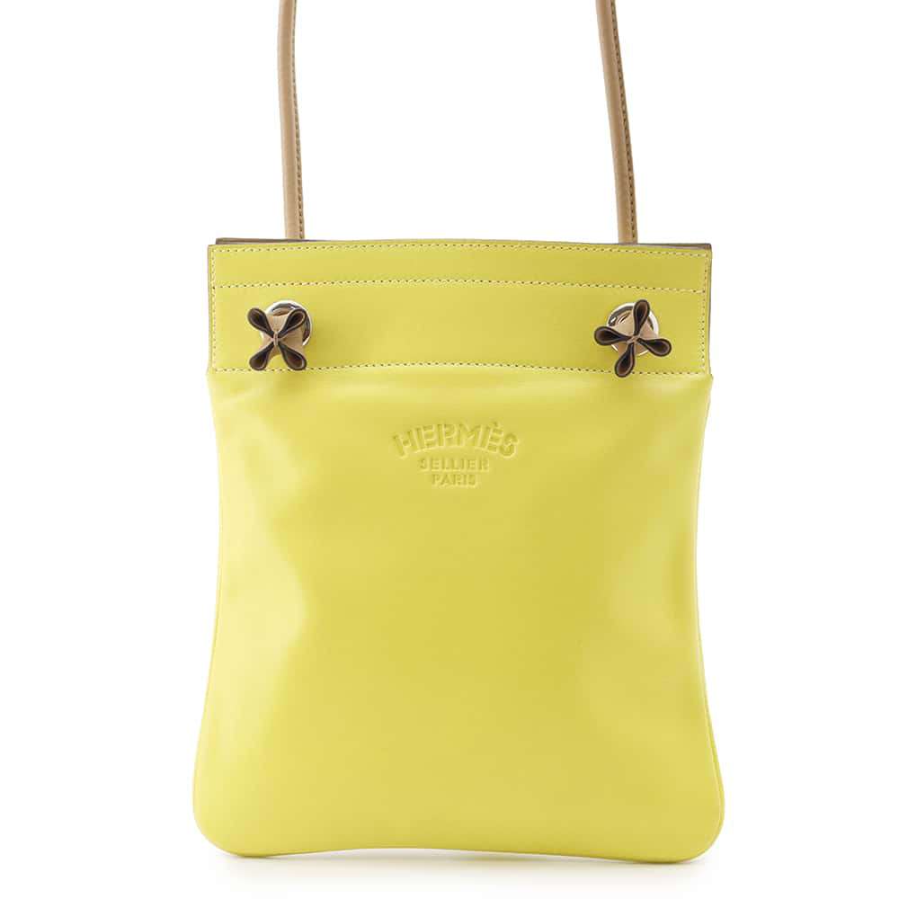 HERMES Sack Aline Lime/Chai Swift Leather Size Mini