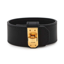 将图像加载到图库查看器中，HERMES Kelly Twist Bracelet Size T2 Black Swift Leather
