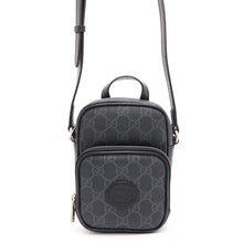 Load image into Gallery viewer, GUCCI Interlocking G Mini Shoulder Bag Black672952 GG Supreme Leather
