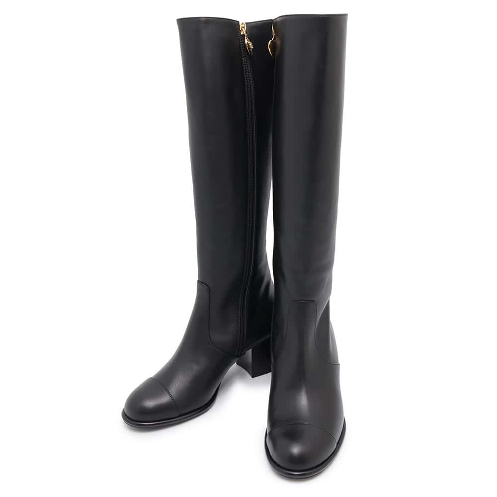 CHANEL Knee-high boots BlackG45977 Calf Leather Size 37