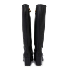 Load image into Gallery viewer, CHANEL Knee-high boots BlackG45977 Calf Leather Size 37
