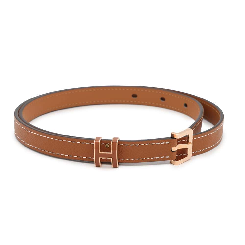 HERMES Pop Ash Belt 15 Size 75 Gold Epsom