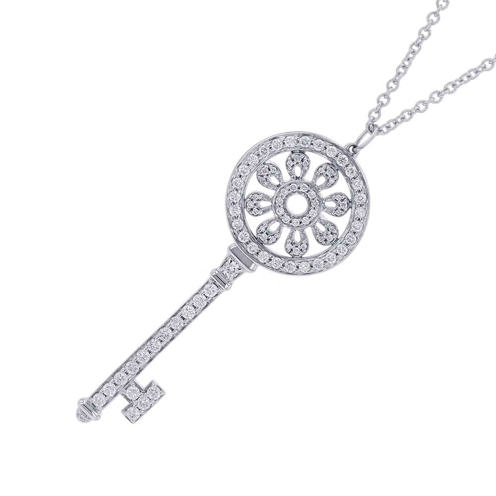 TIFFANY&Co. Petal Key Pendant Size Large 18K White Gold