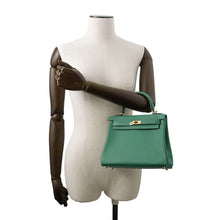 Load image into Gallery viewer, HERMES Kelly Retourne Vert Vertigo Swift Leather Size 25
