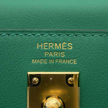 Load image into Gallery viewer, HERMES Kelly Retourne Vert Vertigo Swift Leather Size 25
