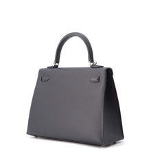 将图像加载到图库查看器中，HERMES Kelly Sellier Casaque Etoile Ardoise/Black/VertPeppermint Epsom Tadelakt Leather Chevre Myzore Goatskin Size 25
