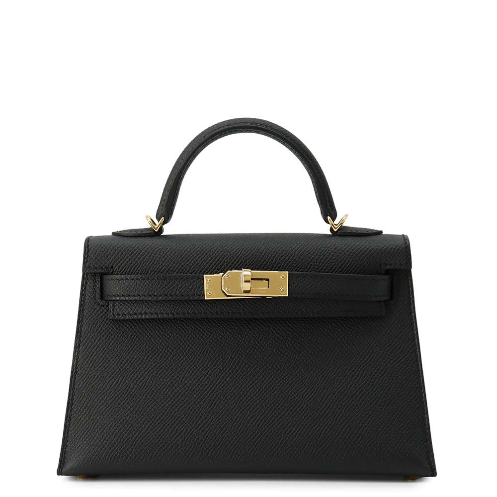 HERMES Mini kelly do Black Epsom