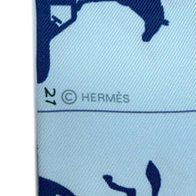 将图像加载到图库查看器中，HERMES Twilly 《HERMES Parade》 Blue・Glacier/Vert・Amande/All064150S Silk100%
