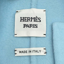 将图像加载到图库查看器中，HERMES Zip Coat Size 34 Light Blue Cashmere100%
