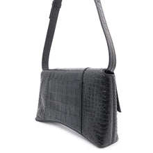 将图像加载到图库查看器中，BALENCIAGA DOWNTOWN Shoulder Bag Black671355 Embossed Leather Size XS
