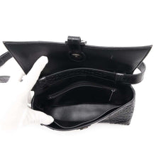 将图像加载到图库查看器中，BALENCIAGA DOWNTOWN Shoulder Bag Black671355 Embossed Leather Size XS
