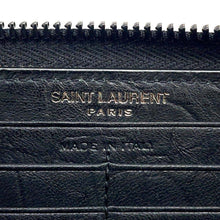 将图像加载到图库查看器中，SAINT LAURENT PARIS Cassandra Zip Around Long Wallet Black617415 Embossed Leather
