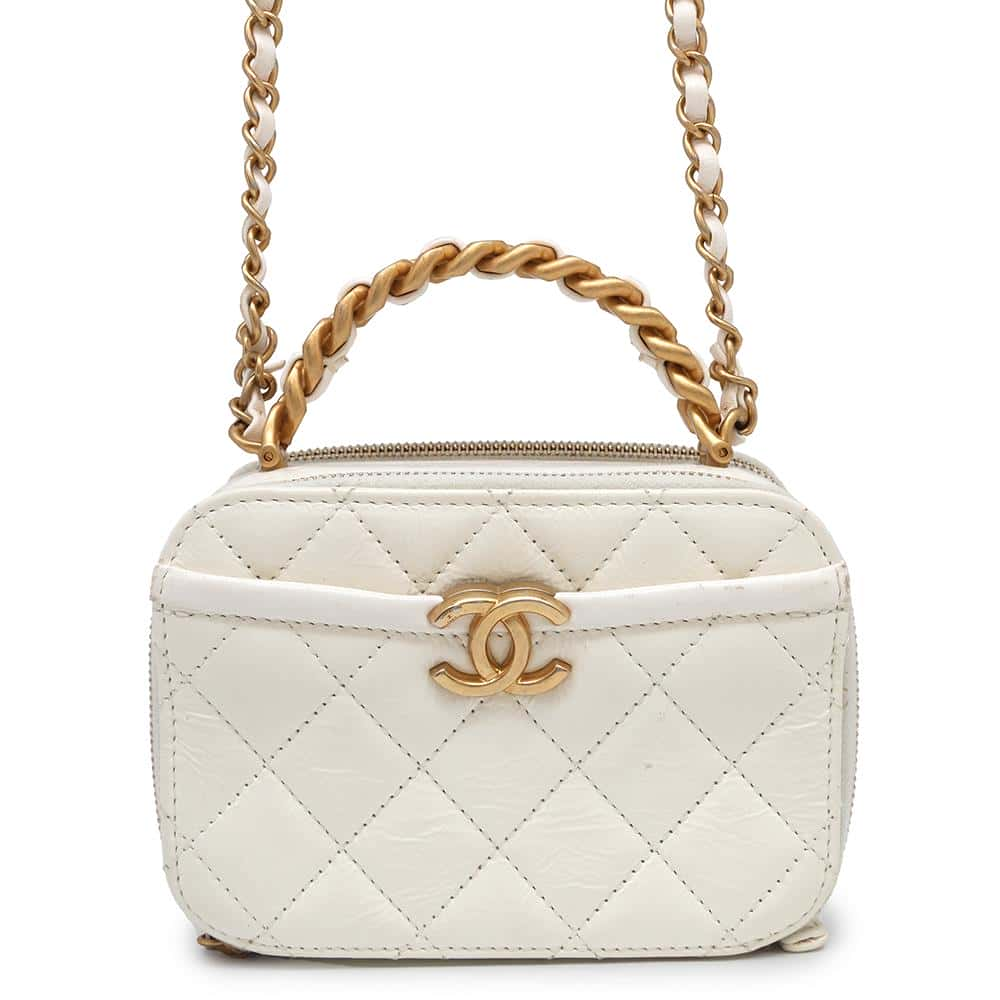 CHANEL Vanity bag White Vintage Calf Leather