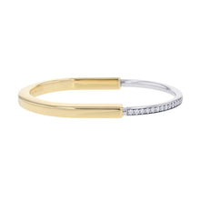 Load image into Gallery viewer, TIFFANY&amp;Co. Padlock Bangle Half Diamond Size Large70181169 K18YG K18WG
