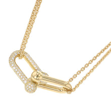 将图像加载到图库查看器中，TIFFANY&amp;Co. Hardware Double Link Pendant Size Large70353075 18K Yellow Gold
