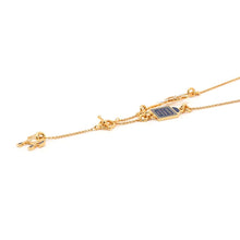 将图像加载到图库查看器中，HERMES Cheval Grand Ballade Necklace Gold/Navy Metal
