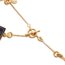 将图像加载到图库查看器中，HERMES Cheval Grand Ballade Necklace Gold/Navy Metal
