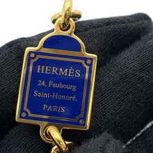 将图像加载到图库查看器中，HERMES Cheval Grand Ballade Necklace Gold/Navy Metal
