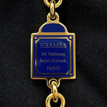 将图像加载到图库查看器中，HERMES Cheval Grand Ballade Necklace Gold/Navy Metal
