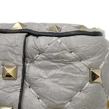 将图像加载到图库查看器中，Valentino Garavani Rock Studded 2WAY ChainShoulder Bag Gray Leather
