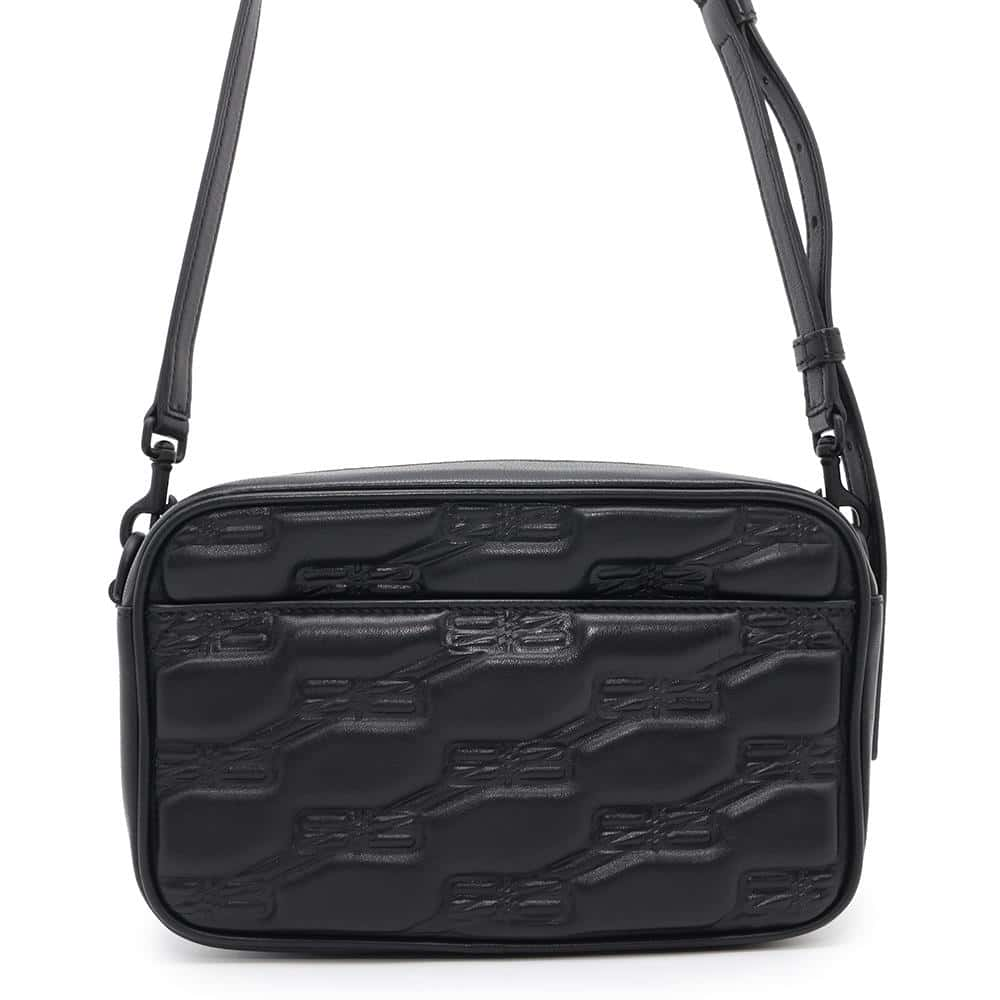 BALENCIAGA BBMonogram Camera Bag Black702701 Leather