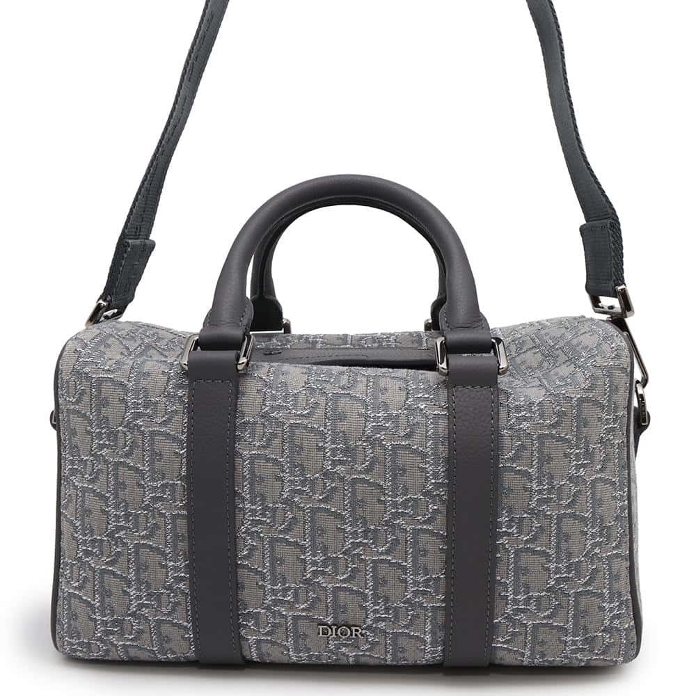 Dior Oblique Rango 2WAY Travel Bag Gray1ADDU114DOS Jacquard Calf Leather Size 26