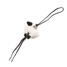 Load image into Gallery viewer, LOEWE Sheep Anagram Bag Charm with Dice White/BlackC621232X25 Felt Leather
