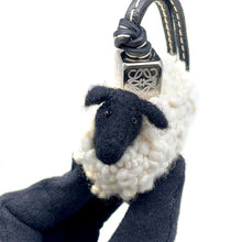 Load image into Gallery viewer, LOEWE Sheep Anagram Bag Charm with Dice White/BlackC621232X25 Felt Leather
