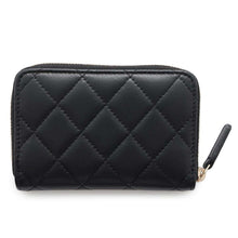 Load image into Gallery viewer, CHANEL Matelasse Round Zip Coin purse BlackAP3625 Lambskin
