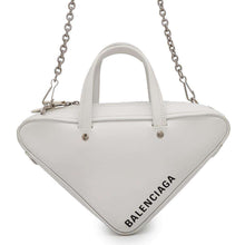 Load image into Gallery viewer, BALENCIAGA triangle duffel White527272 Leather Size XS
