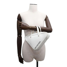 Load image into Gallery viewer, BALENCIAGA triangle duffel White527272 Leather Size XS
