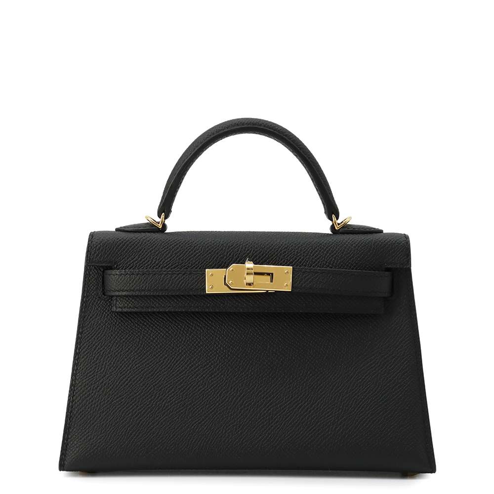 HERMES Mini kelly do Black Epsom