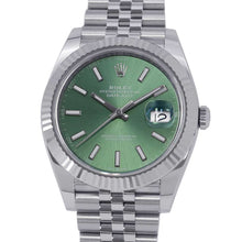 将图像加载到图库查看器中，ROLEX Datejust 41 W41mm Stainless Steel K18WG Mint Green Dial126334
