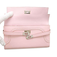 Load image into Gallery viewer, HERMES Kelly Wallet Long Gillies Rose Sakura Swift Leather
