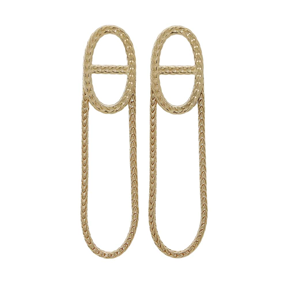 HERMES Earrings《Chaine d'Ancre Danae》 18K Yellow Gold