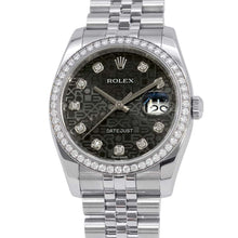 Load image into Gallery viewer, ROLEX Datejust W36mm 18KWG Stainless Steel Black Con Pewter/10PD Dial116244G
