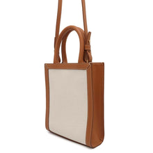 将图像加载到图库查看器中，CELINE Vertical hippopotamus Beige/Brown193302 Canvas Leather Size Mini
