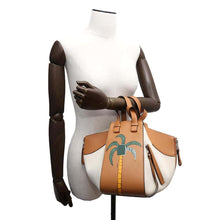 Load image into Gallery viewer, LOEWE Hammock Shoulder Bag Ken Price collaboration Beige/Brown Canvas Leather Size Small
