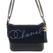 Load image into Gallery viewer, CHANEL Gabriel de CHANEL Hobo Black/NavyA91810 Felt Leather Size Small
