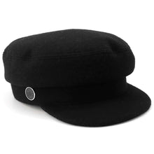 将图像加载到图库查看器中，HERMES Julietta Cap Size 58 Black Wool 70% Cashmere30%
