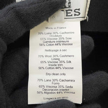 Load image into Gallery viewer, HERMES Julietta Cap Size 58 Black Wool 70% Cashmere30%
