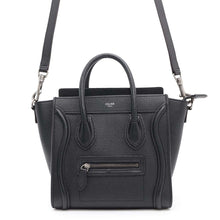 将图像加载到图库查看器中，CELINE Luggage Nano Shopper Black189243 Leather
