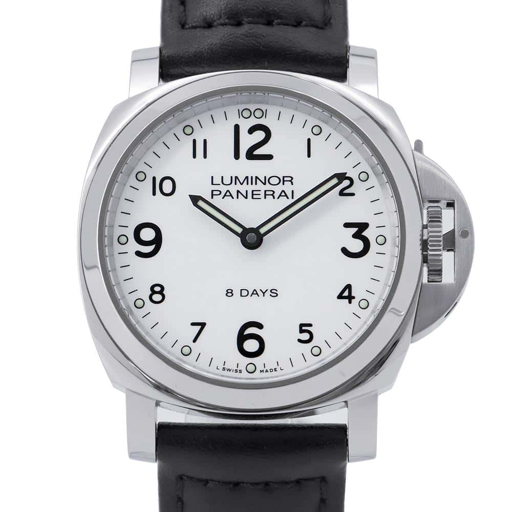 PANERAI Luminor Base 8 Days Acciaio W44mm Stainless Steel Leather White DialPAM00561